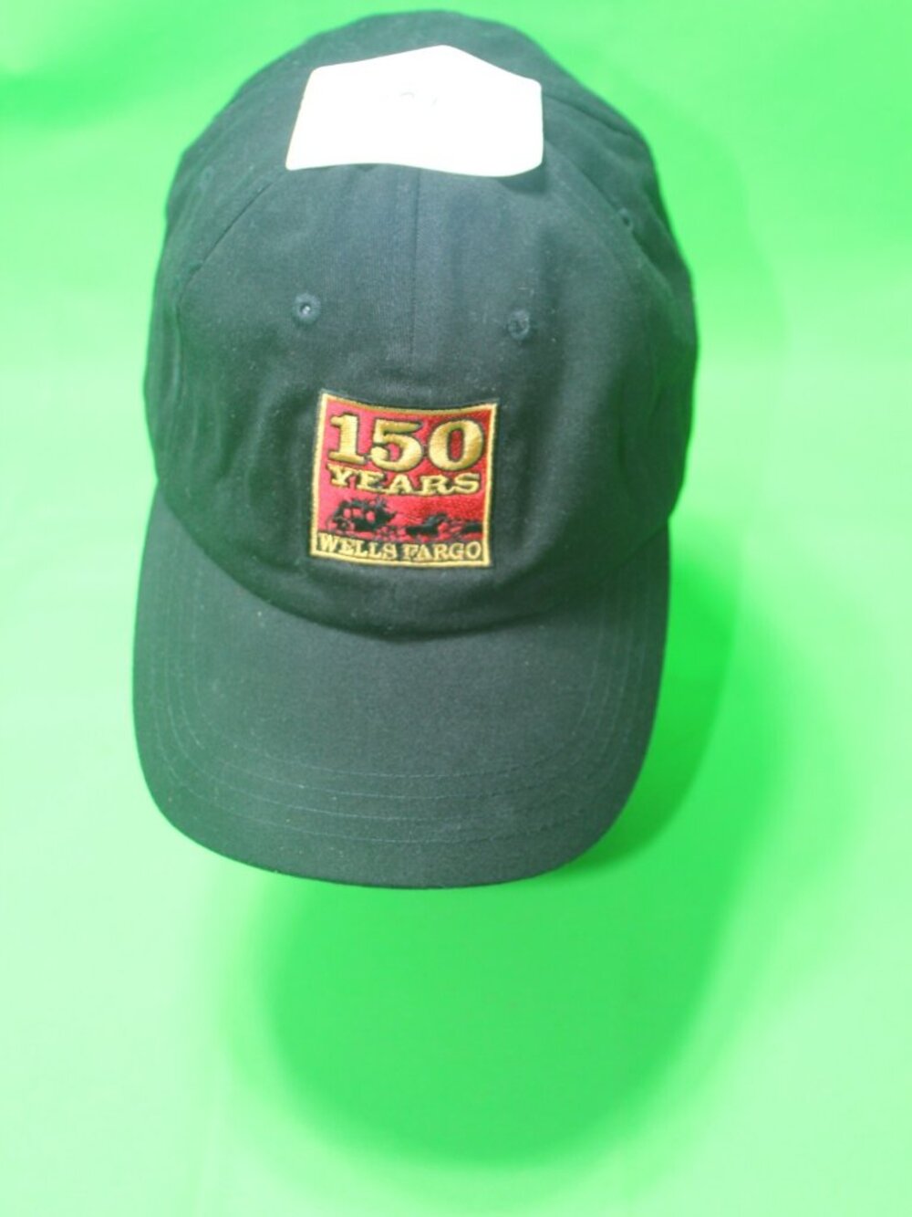 Wells Fargo Bank Hat Cap Adjustable Logo Embroidered Black 150 years